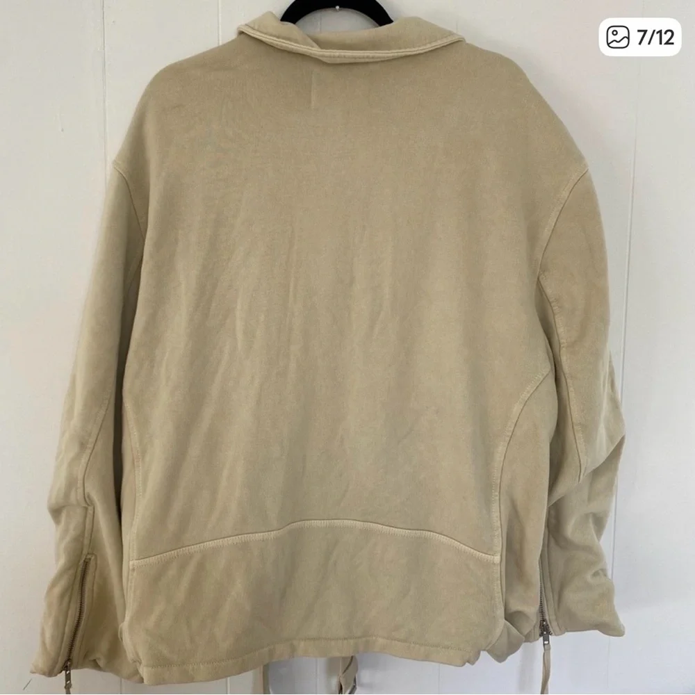 FREE PEOPLE *NWT*  Rebel Knit Soft Moto Jacket in Vanilla Crème Women’s Size XL - Picture 4 of 6